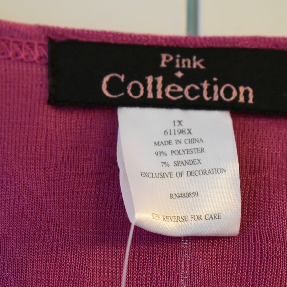 Pink Faux Twin Set Top Size 1X  used one time - Picture 4 of 6
